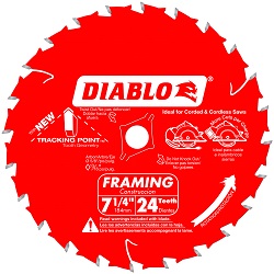 7 1/4 24 tooth Diablo circular blade