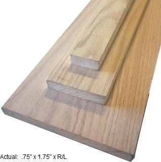 1 x 2 oak board per linear ft