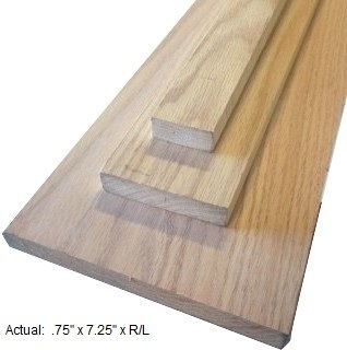 1 x 8 oak board per linear ft