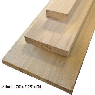 1 x 8 poplar board per linear ft