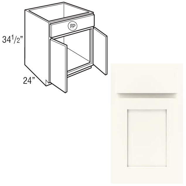 SB30 Sink Base Cabinet Luxor White CNC Cabinetry