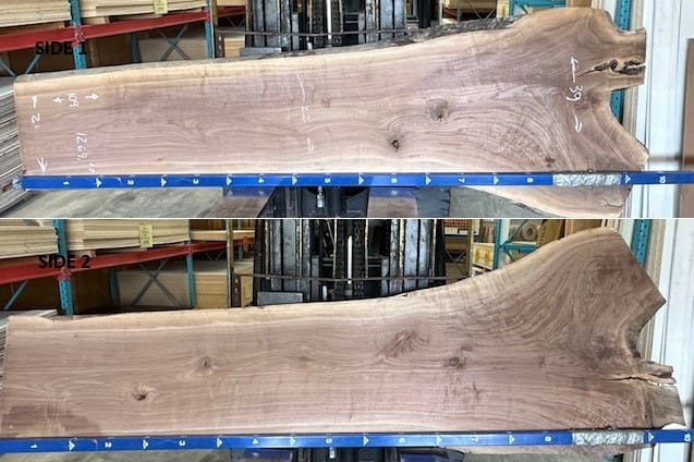 21"-39" x 109" LIve Edge Walnut Slab