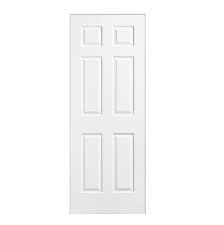 1 3/8 2-8 X 6-8 HC Primed  Woodgrain 6 Panel Slab